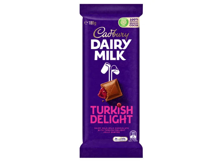 BSD-1647 Cadbury - Dairy Milk Turkish Delight (4 x 15 x 180g) - Case - Image 1