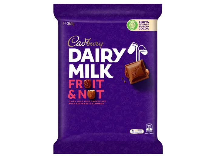 BSD-1664 Cadbury - Dairy Milk Fruit & Nut Block (4 x 10 x 360g) - Case - Image 1