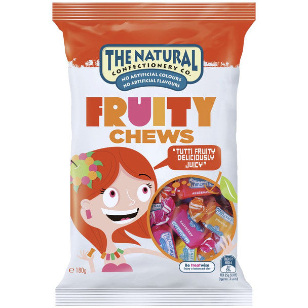 BSD-1755 The Natural Confectionery Company Chews Fruity Mix (12 x 180g) - Case - Image 1