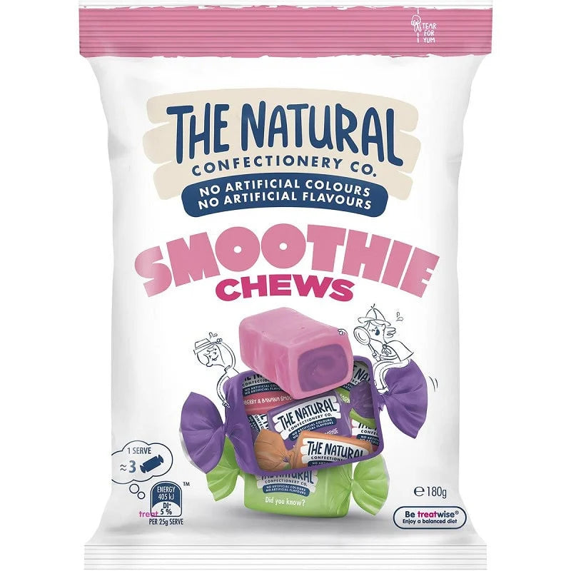 BSD-1760 The Natural Confectionery Company Smoothie Chews ANZ 2023 (10 x 180g) - Case - Image 1
