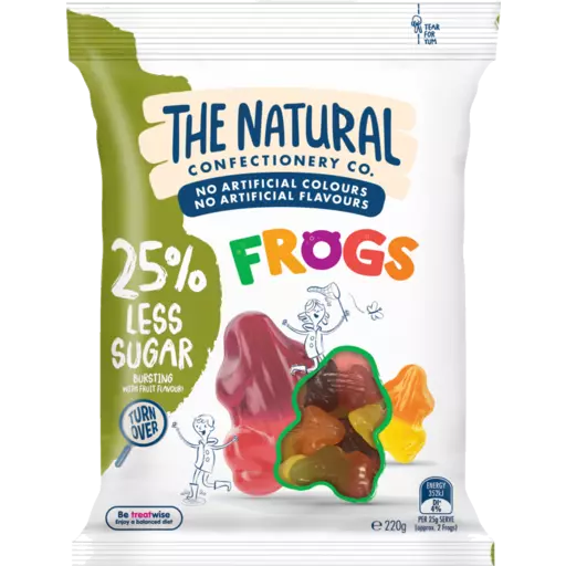 BSD-1770 The Natural Confectionery Company Frogs Reduced S 2023 (18 x 220g) - Case - Image 1