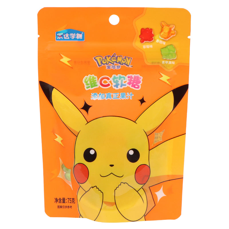 BSD-3008PokemonGummy-VitaminCSoftCandyMixFlavours_Orange_Strawberry_GreenApple_6x_8x75g Pokemon Gummy - Vitamin C Soft Candy Mix Flavours (Orange + Strawberry + Green Apple) 6 x (8 x 75g) - Case - Image 1