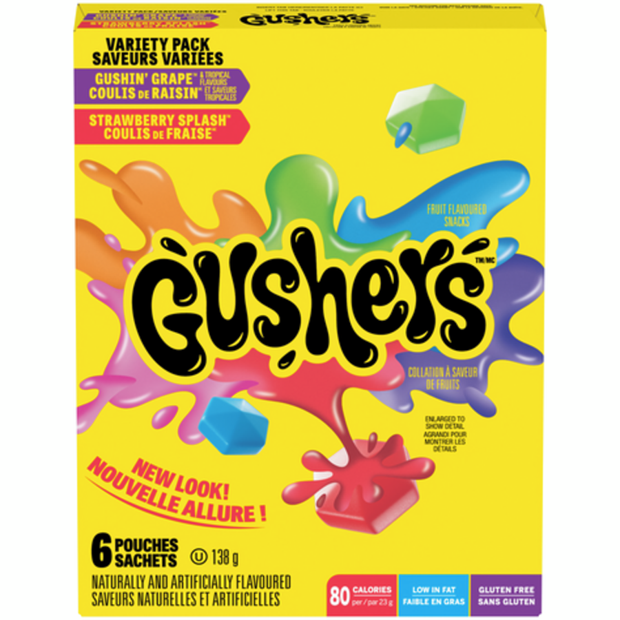 BSD-3721 Betty Crocker - Fruit Gushers Variety Pack 6ct (10 x 138g) - Pallet - Image 1