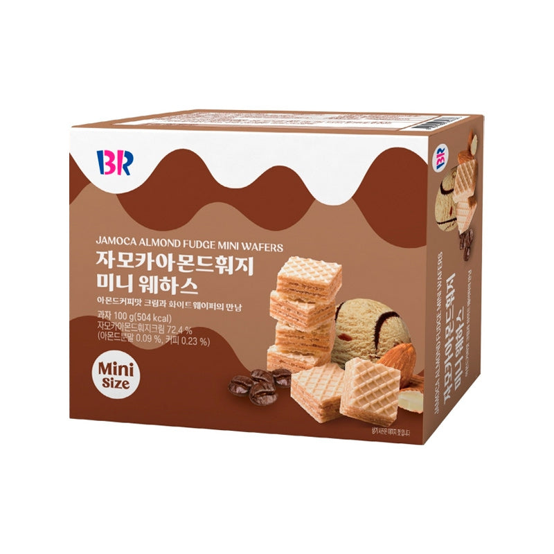 BSD-3802BaskinRobbinsJamocaAlmondFudgeMiniWafers_24x100g Baskin Robbins Jamoca Almond Fudge Mini Wafers (24 x 100g) - Case - Image 1