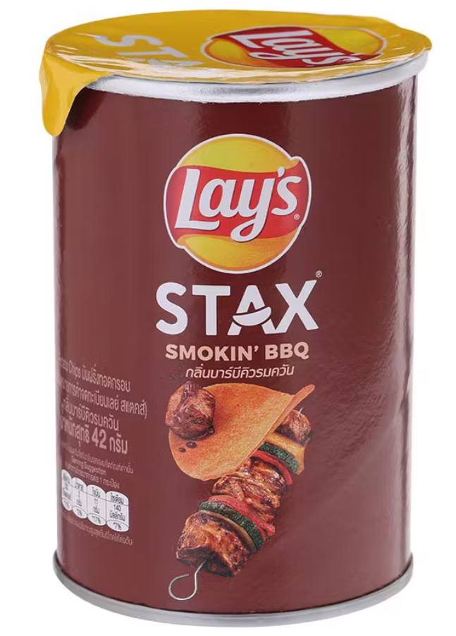 BSD-4281 Lay's STAX - Mini Canister Spicy Smoke BBQ (24 x 42g) - Case - Image 1