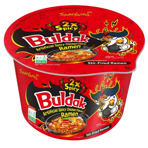 BSD-4370-removebg-preview Samyang – Halal Certified Hot Chicken Flavor Ramen Bowl 2xSpicy (16 x 105g) - Case - Image 1