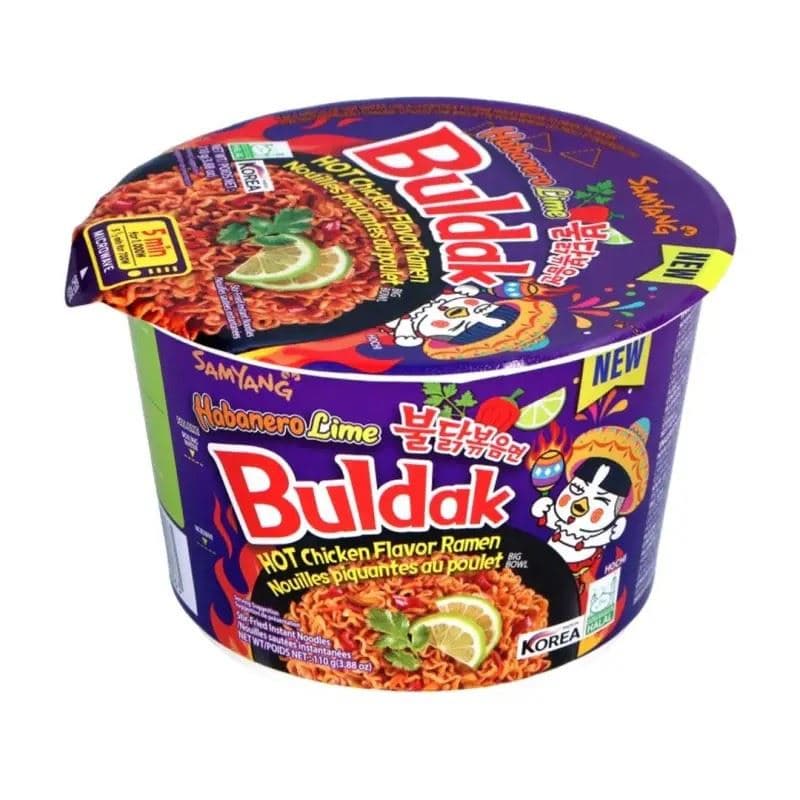 BSD-4374 Samyang – Halal Certified Hot Chicken Flavor Ramen Bowl Habanero Lime (16 x 105g) - Case - Image 1