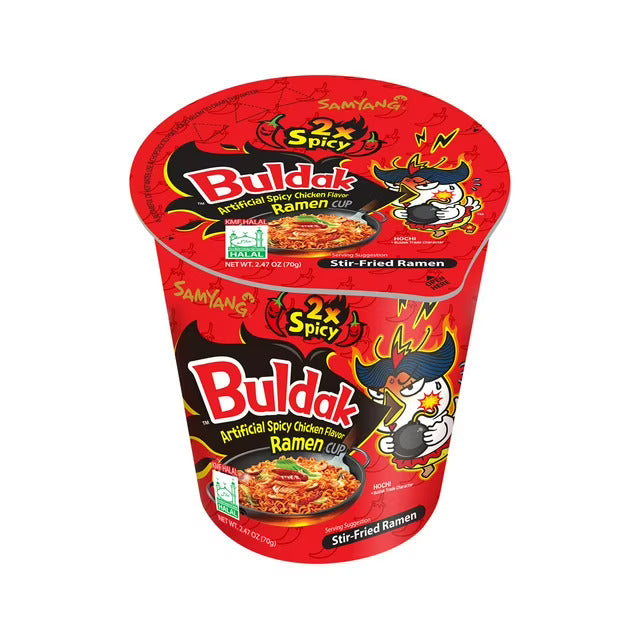 BSD-4376 Samyang – Halal Certified Hot Chicken Flavor Ramen Cup 2xSpicy (30 x 70g) - Case - Image 1