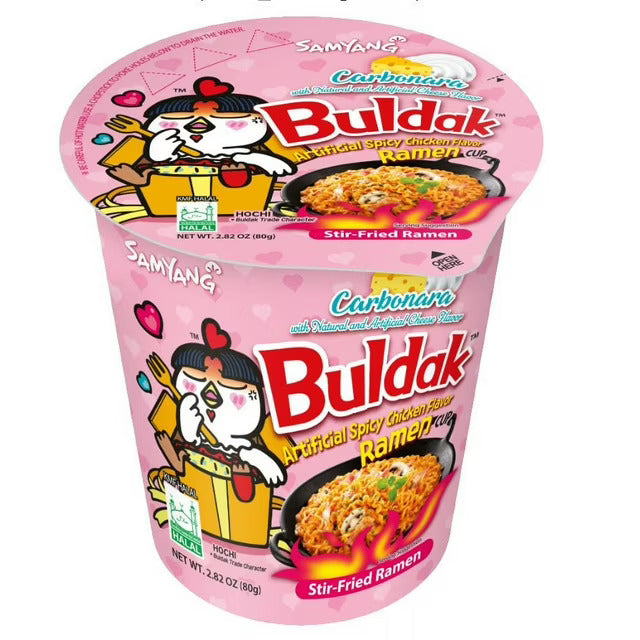 BSD-4377 Samyang – Halal Certified Hot Chicken Flavor Ramen Cup Carbonara (30 x 80g) - Case - Image 1