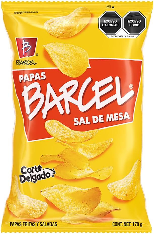 BSD-4501 MX Barcel - Papas Sal (8 x 170g) - Container - Image 1
