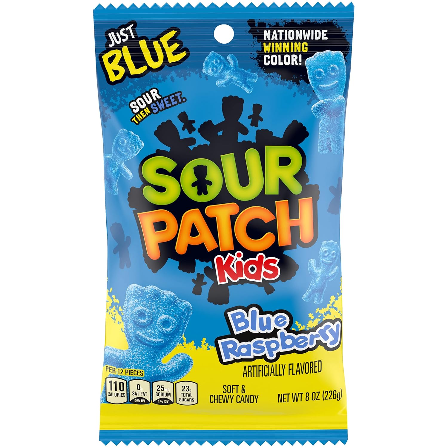 BSD-5300 Sour Patch Kids Blue Raspberry Peg Bag (12 x 8oz) - Pallet - Image 1