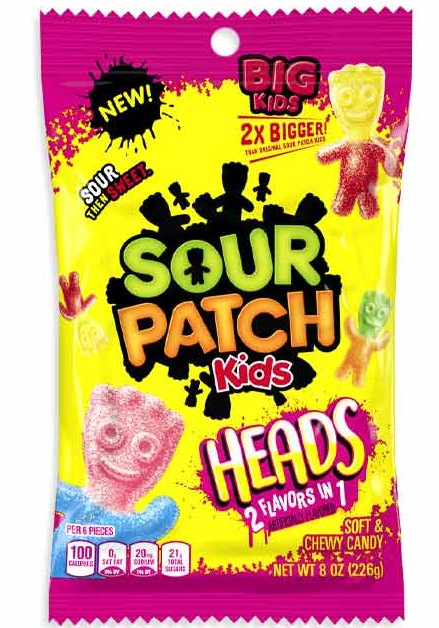 BSD-5301_f887c48a-6dc0-4970-a415-17b1e542c028 Sour Patch Kids Big Heads Peg Bag (12 x 8oz) - Pallet - Image 1