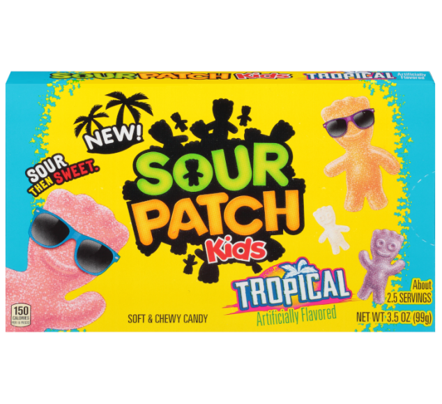 BSD-5305_61d9b069-1504-47b5-9e2e-69f71b15833f Sour Patch Kids Tropical Theatre Box (12 x 3.5oz) - Pallet - Image 1