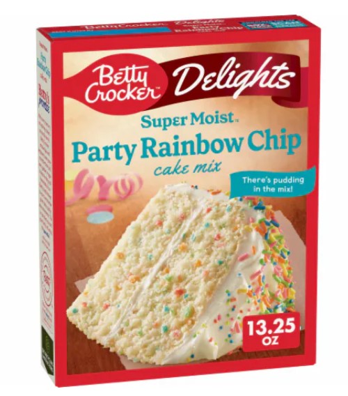 BSD-910 Betty Crocker - Delights Super Moist Cake Mix Party Rainbow Chip (12 x 13.25oz) - Pallet - Image 1