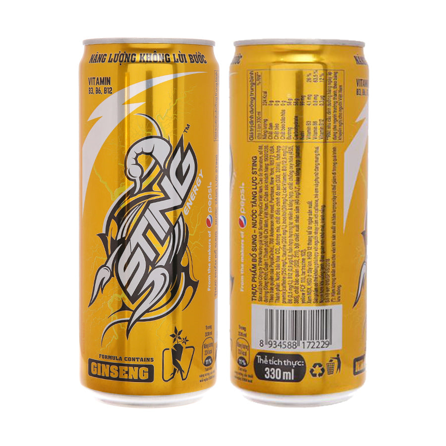 CopyofBSD-3058StingEnergyDrink-GlodRushCan_24x320ml Sting Energy Drink - Gold Rush Can ( 24 x 320ml) - Case - Image 1
