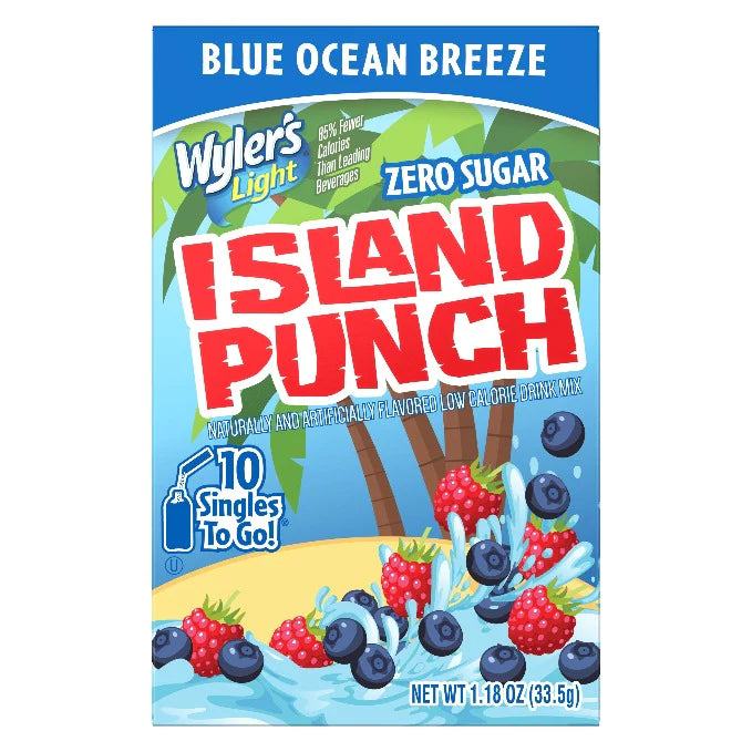 wyler-s-light-island-punch-blue-ocean-breeze-single-to-go-drink-mix-12-x-10-x-1-18oz-black-sand-distribution Wyler's Light - Island Punch Blue Ocean Breeze Single To Go Drink Mix (12 x 10 x 1.18oz) - Case - Image 1