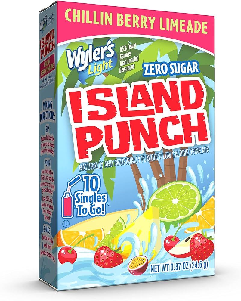 wyler-s-light-island-punch-chilling-berry-limeade-single-to-go-drink-mix-12-x-10-x-0-87oz-black-sand-distribution Wyler's Light - Island Punch Chilling Berry Limeade Single To Go Drink Mix (12 x 10 x 0.87oz) - Case - Image 1