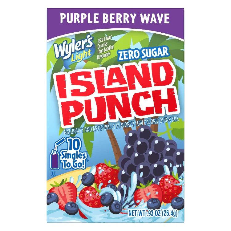 wyler-s-light-island-punch-purple-berry-wave-single-to-go-drink-mix-12-x-10-x-0-93oz-black-sand-distribution Wyler's Light - Island Punch Purple Berry Wave Single To Go Drink Mix (12 x 10 x 0.93oz) - Case - Image 1