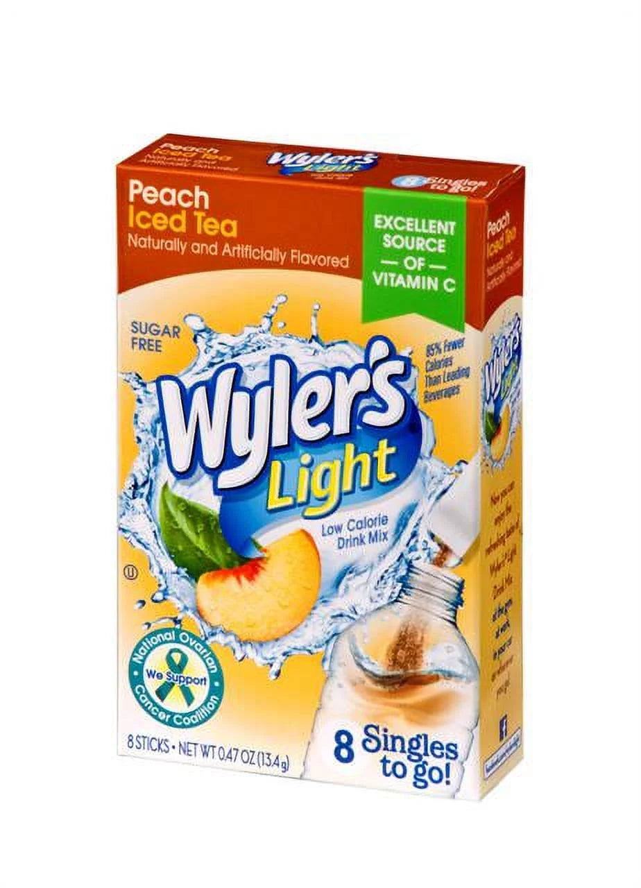 wyler-s-light-peach-iced-tea-single-to-go-drink-mix-12-x-8-x-0-47oz-black-sand-distribution Wyler's Light - Peach Iced Tea Single To Go Drink Mix (12 x 8 x 0.47oz) - Case - Image 1