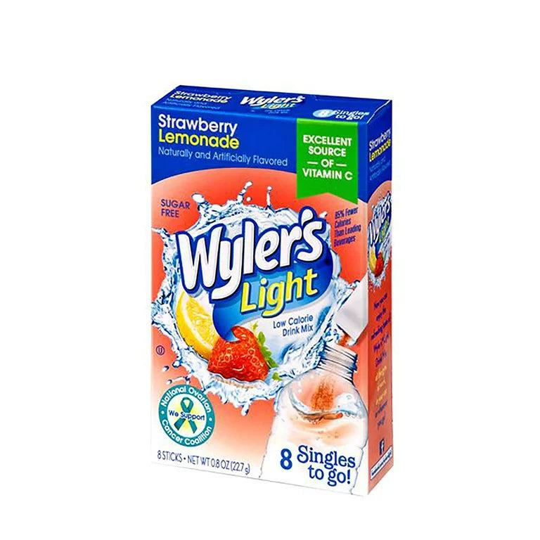 wyler-s-light-strawberry-lemonade-single-to-go-drink-mix-12-x-8-x-0-8oz-black-sand-distribution Wyler's Light - Strawberry Lemonade Single To Go Drink Mix (12 x 8 x 0.8oz) - Case - Image 1